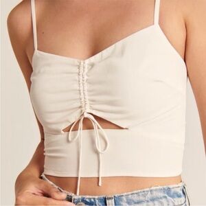 Abercrombie & Fitch White Cut Out Crop Too